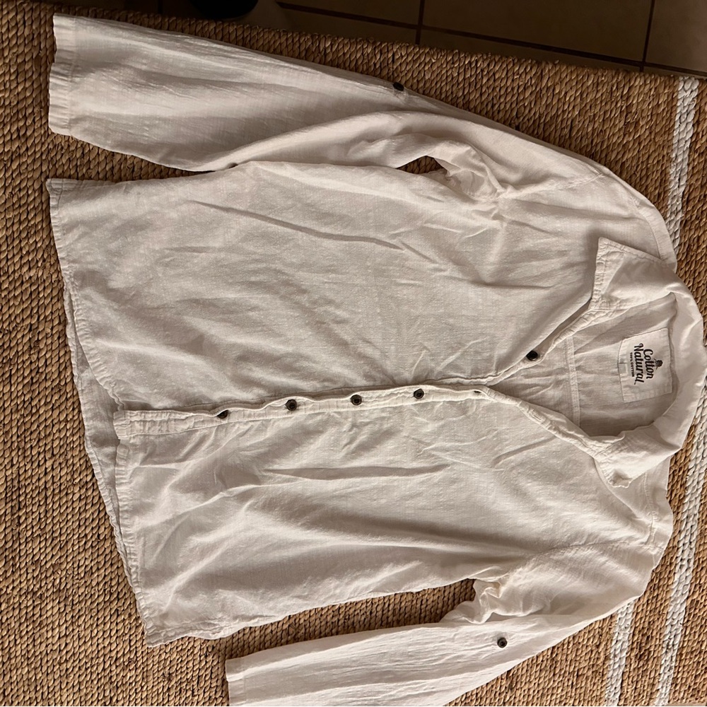 Urban Outfitters White Lightweight Shirt Jacket 100% COTTON